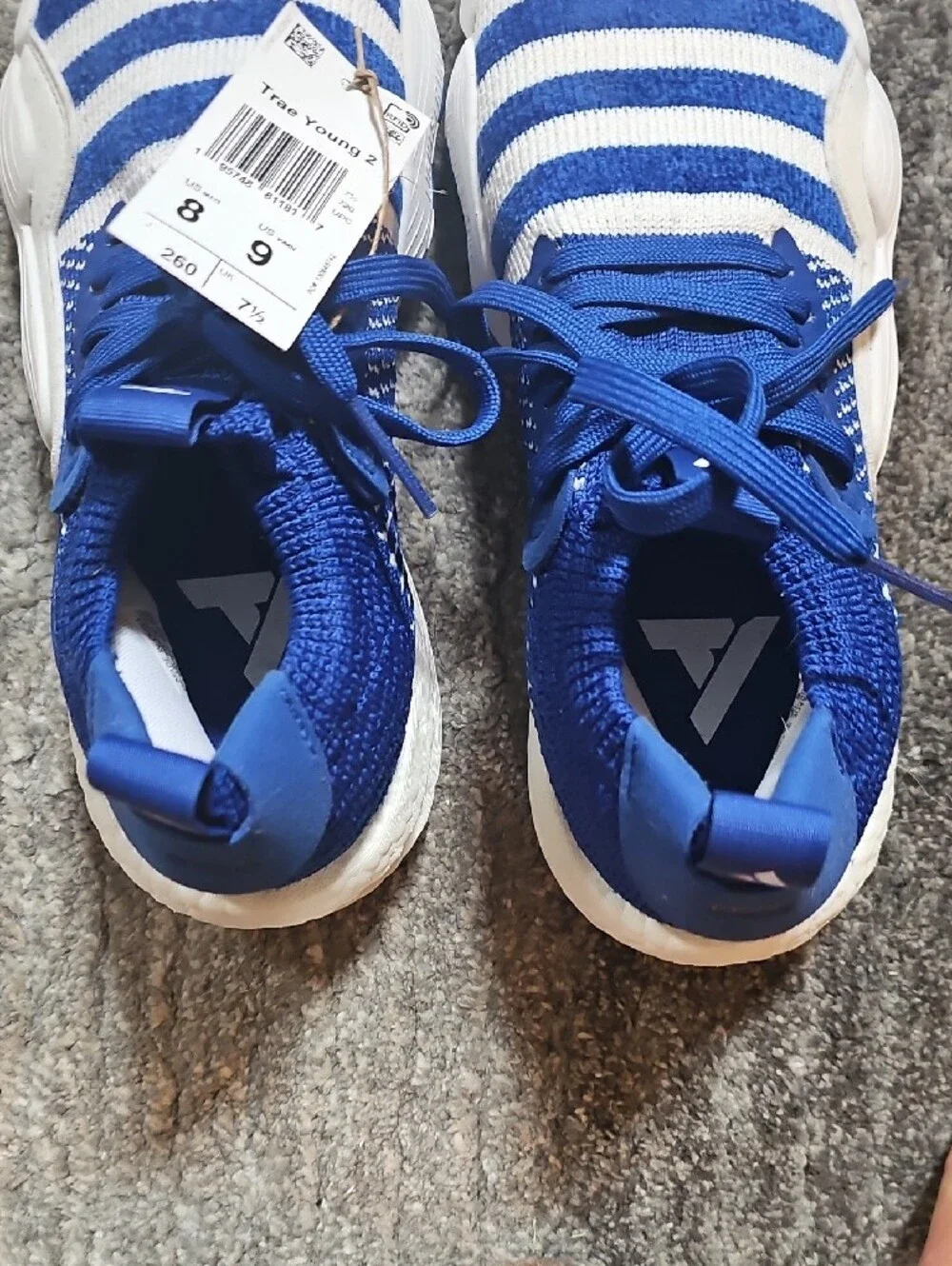 adidas Kids Blue and White Slip-On Sneakers